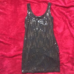 Sequined Black Dress